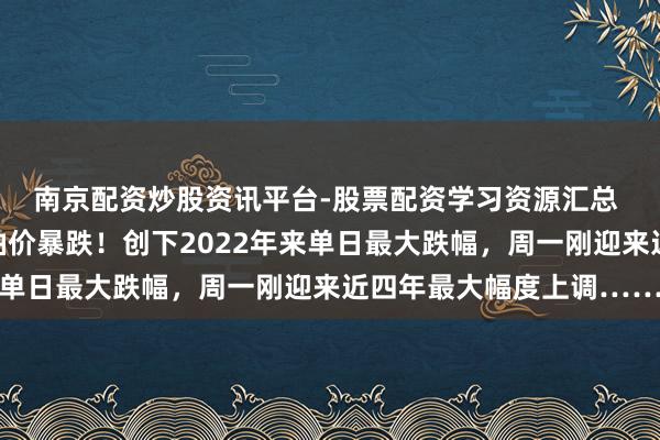 南京配资炒股资讯平台-股票配资学习资源汇总 前天加油的齐懵了？油价暴跌！创下2022年来单日最大跌幅，周一刚迎来近四年最大幅度上调……