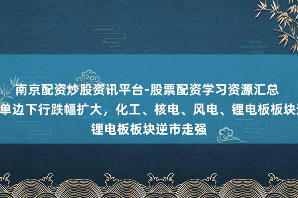 南京配资炒股资讯平台-股票配资学习资源汇总 A股午后单边下行跌幅扩大，化工、核电、风电、锂电板板块逆市走强